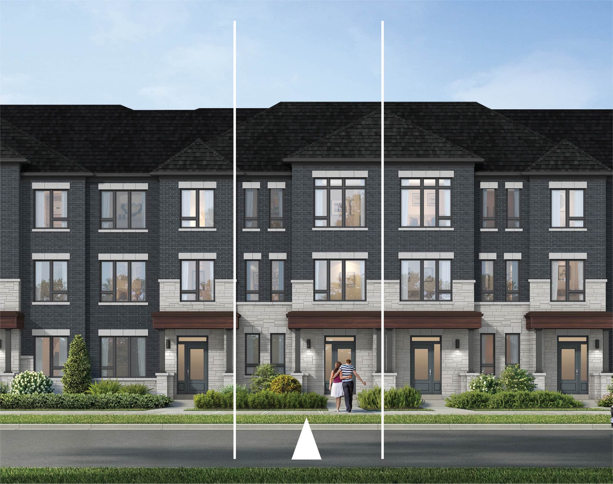 Jewel (CA3RL-15) City Townhomes, Elevation C. Artist's concept.