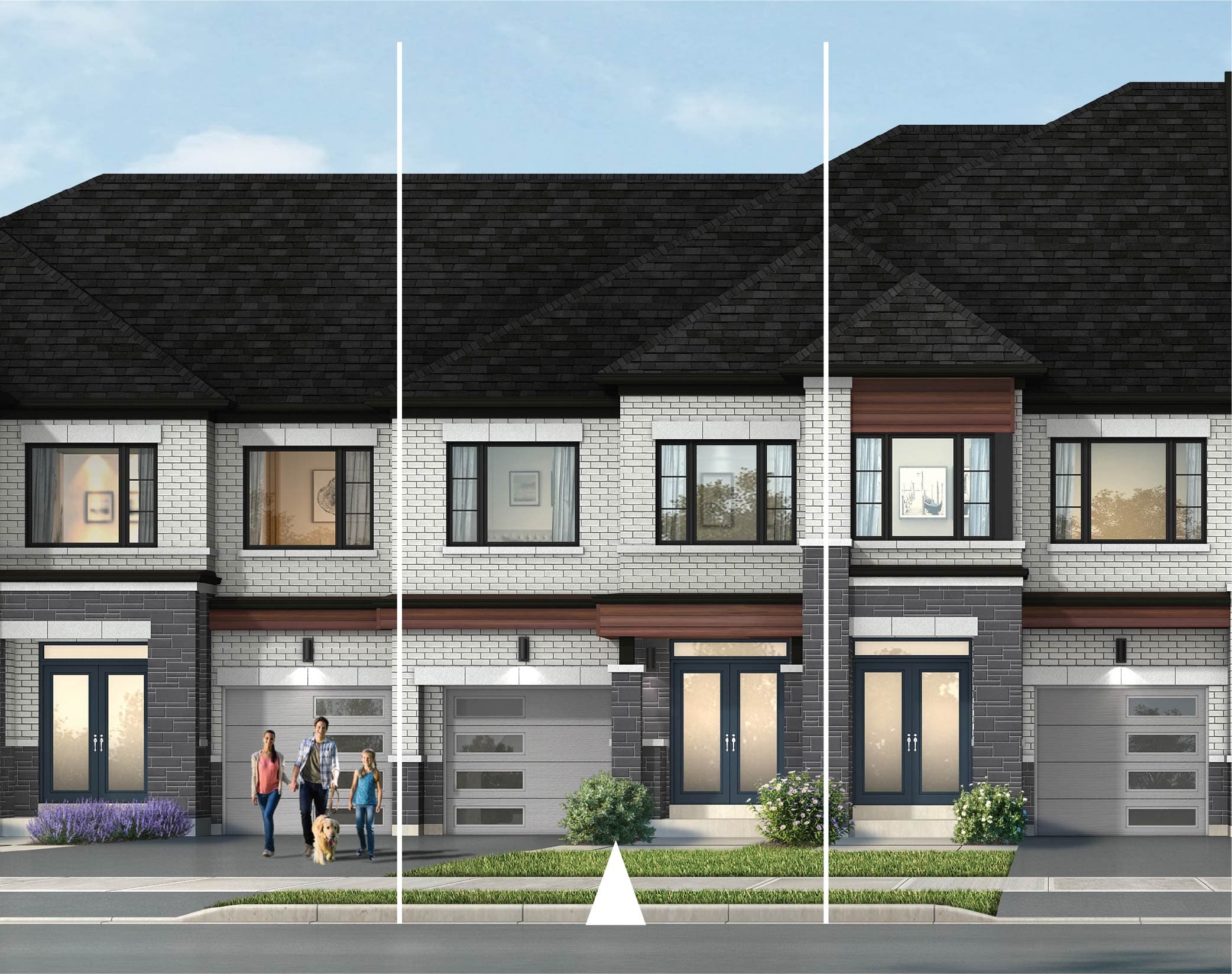 Pembrooke (CATH-2) Freehold Townhomes, Elevation C. Artist's concept.