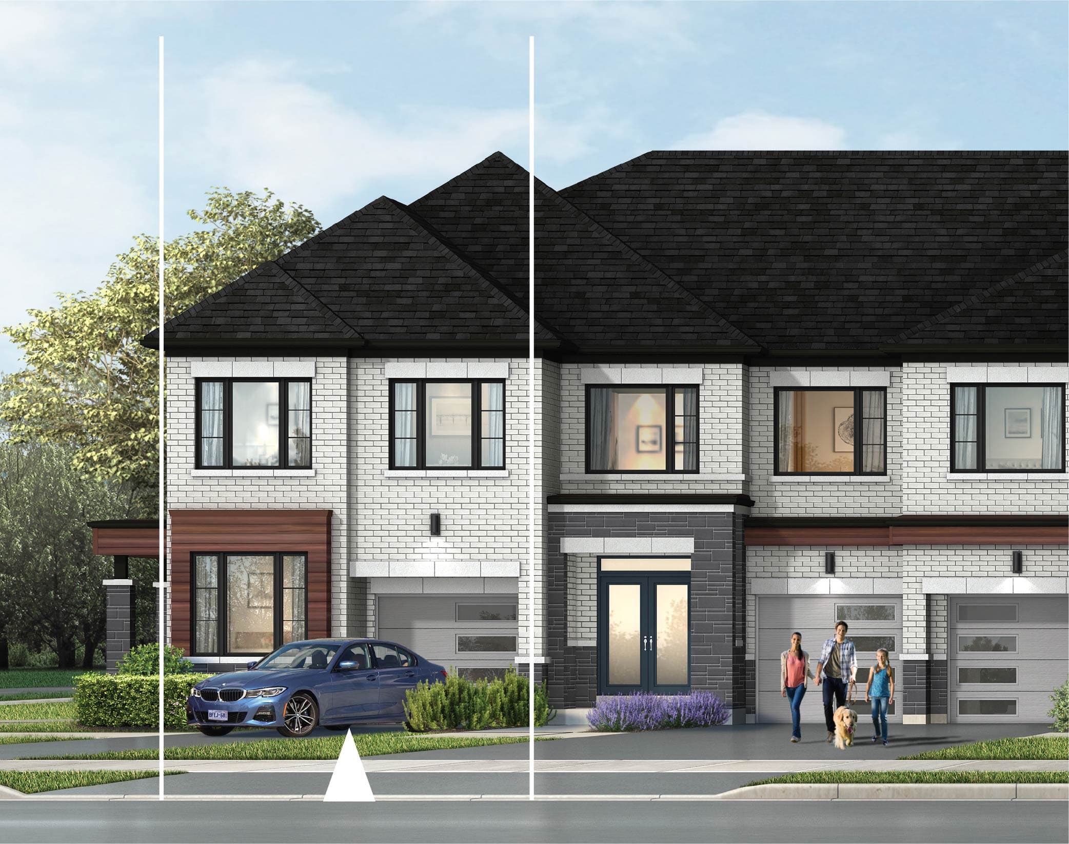 Windsor (CATH-6C) Freehold Townhomes, Elevation C. Artist's concept.